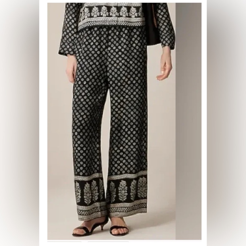 J. Crew Black Pants block print floral